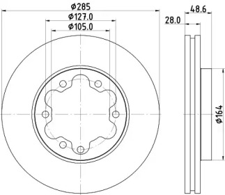 Купить запчасть Nisshinbo - ND1049 Диск тормозной перед TOYOTA HIACE / COMMUTER V (TRH2_, KDH2_) 2.7 (TRH223) 01.2005 - <=> TOYOTA HIACE / COMMUTER V (TRH2_, KDH2_) 2.7 (TRH223_) 12.2013 -