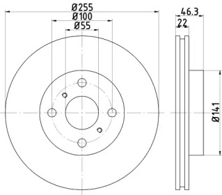 Купить запчасть Nisshinbo - ND1050K Диск тормозной перед TOYOTA YARIS (_P9_) 1.5 (NCP91_) 11.2005 - <=> TOYOTA YARIS / VIOS Saloon (_P9_) 1.5 (NCP93) 08.2007 -