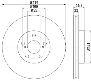 Купить запчасть Nisshinbo - ND1052K Диск тормозной перед TOYOTA URBAN CRUISER (_P1_) 1.33 (NSP110_) 01.2009 - <=> TOYOTA URBAN CRUISER (_P1_) 1.4 D-4D (NLP110_) 01.2009 - 04.2014