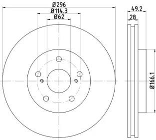 Купить запчасть Nisshinbo - ND1057K Диск тормозной перед TOYOTA CAMRY Saloon (_V3_) 2.4 (ACV30_, ACV36) 11.2001 - 11.2006 <=> TOYOTA CAMRY Saloon (_V3_) 3.0 (MCV30_) 08.2001 - 11.2006