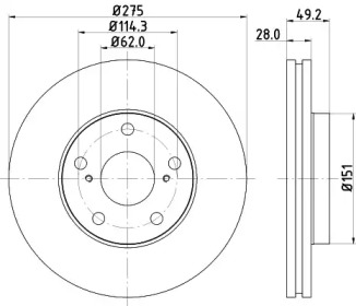 Купить запчасть Nisshinbo - ND1059K Диск тормозной перед TOYOTA CAMRY (_V2_) 2.2 (SXV20_) 08.1996 - 11.2001 <=> TOYOTA AVENSIS VERSO (_M2_) 2.0 (ACM20_) 08.2001 - 11.2009
