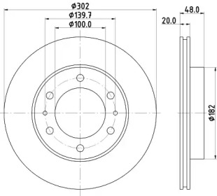 Купить запчасть Nisshinbo - ND1066K Диск тормозной перед TOYOTA LAND CRUISER (_J7_) 4.2 D (HZJ7_) 01.1990 - 12.1999 <=> TOYOTA LAND CRUISER (_J6_) 4.0 Diesel (HJ60) 01.1982 - 12.1985