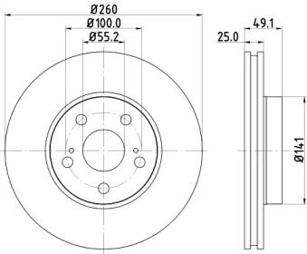 Купить запчасть Nisshinbo - ND1075K Диск тормозной перед TOYOTA AVENSIS (_T22_) 1.6 (AT220_) 10.1997 - 06.2000 <=> TOYOTA AVENSIS (_T22_) 2.0 (ST220_) 09.1997 - 10.2000
