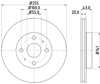Купить запчасть Nisshinbo - ND1079K Диск тормозной перед TOYOTA YARIS (_P1_) 1.0 (SCP10_) 04.1999 - 09.2005 <=> TOYOTA ECHO Saloon (_P1_) 1.5 (NCP12_) 08.2000 - 01.2006