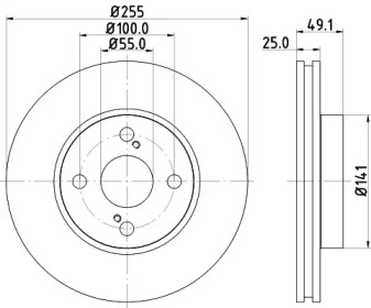 Купить запчасть Nisshinbo - ND1083K Диск тормозной перед TOYOTA COROLLA Saloon (_E12_) 1.6 VVT-i (ZZE121_) 10.2001 - 07.2007 <=> TOYOTA COROLLA (_E12_) 1.6 VVT-i (ZZE121_) 01.2002 - 12.2006