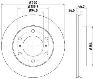 Купить запчасть Nisshinbo - ND3016K Диск тормозной перед MITSUBISHI PAJERO IV (V8_W, V9_W) 3.0 4WD 02.2007 - <=> MITSUBISHI PAJERO IV (V8_W, V9_W) 3.2 DI-D 01.2010 -