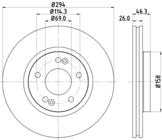 Купить запчасть Nisshinbo - ND6021K Диск тормозной перед HYUNDAI SANTA FE I (SM) 2.7 V6 4x4 02.2001 - 03.2006 <=> HYUNDAI SANTA FE I (SM) 2.0 CRDi 4x4 04.2001 - 03.2006