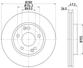 Купить запчасть Nisshinbo - ND6023K Диск тормозной перед KIA CERATO II Saloon (TD) 1.6 01.2010 - <=> KIA CEE