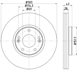 Купить запчасть Nisshinbo - ND6029K Диск тормозной перед HYUNDAI GRANDEUR (TG) 2.7 01.2009 - 12.2010 <=> HYUNDAI GRANDEUR (TG) 3.3 04.2005 - 12.2010
