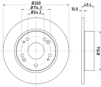 Купить запчасть Nisshinbo - ND8004K Диск тормозной зад HONDA ACCORD VII (CL, CN) 2.4 (CL9) 02.2003 - 05.2008 <=> HONDA ACCORD VII (CL, CN) 2.0 (CL7) 02.2003 - 05.2008
