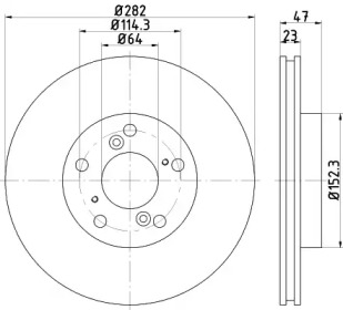 Купить запчасть Nisshinbo - ND8027K Диск тормозной перед HONDA ACCORD VII (CL, CN) 2.4 (CL9) 02.2003 - 05.2008 <=> HONDA ACCORD VII (CL, CN) 2.0 (CL7) 02.2003 - 05.2008