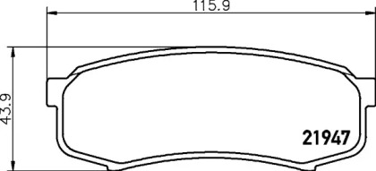 Купить запчасть Nisshinbo - NP1008 Колодки тормозные дисковые зад (PF-1243) TOYOTA LAND CRUISER PRADO (_J15_) 3.0 D-4D (KDJ150_) 08.2009 - <=> TOYOTA LAND CRUISER PRADO (_J12_) 4.0 (GRJ120_) 12.2002 - 12.2009