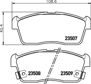 Купить запчасть Nisshinbo - NP1023 Колодки тормозные дисковые перед (PF-9443) SUZUKI IGNIS II (MH) 1.5 (RM415) 09.2003 - <=> CHEVROLET CRUZE 1.3 07.2000 - 09.2008