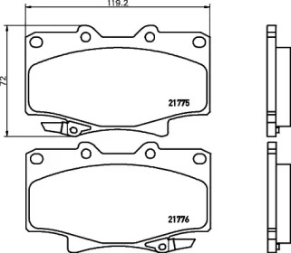 Купить запчасть Nisshinbo - NP1043 Колодки тормозные дисковые перед (PF-1242) TOYOTA LAND CRUISER 80 (_J8_) 4.2 D (HZJ80_) 01.1990 - 12.1997 <=> TOYOTA LAND CRUISER 80 (_J8_) 4.2 TD (HDJ80) 10.1992 - 12.1997