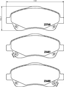 Купить запчасть Nisshinbo - NP1048 Колодки тормозные дисковые перед TOYOTA AVENSIS Saloon (_T25_) 1.8 (ZZT251_) 04.2003 - 11.2008 <=> TOYOTA AVENSIS Saloon (_T25_) 2.0 (AZT250_) 04.2003 - 11.2008