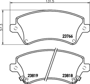 Купить запчасть Nisshinbo - NP1049 Колодки тормозные дисковые перед TOYOTA COROLLA Saloon (_E12_) 1.6 VVT-i (ZZE121_) 10.2001 - 07.2007 <=> TOYOTA COROLLA (_E12_) 1.6 VVT-i (ZZE121_) 01.2002 - 12.2006