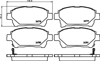 Купить запчасть Nisshinbo - NP1066 Колодки тормозные дисковые перед TOYOTA IQ (_J1_) 1.0 (KGJ10_) 01.2009 - <=> TOYOTA IQ (_J1_) 1.33 (NGJ10_) 01.2009 -