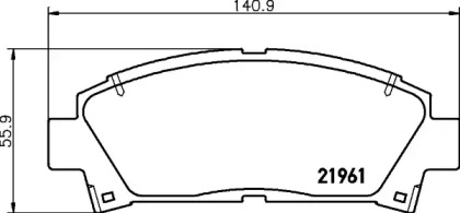 Купить запчасть Nisshinbo - NP1077 Колодки тормозные дисковые перед (PF-1267) TOYOTA AVENSIS (_T22_) 1.6 (AT220_) 10.1997 - 06.2000 <=> TOYOTA AVENSIS (_T22_) 2.0 (ST220_) 09.1997 - 10.2000