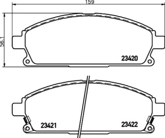 Купить запчасть Nisshinbo - NP2009 Колодки тормозные дисковые перед NISSAN X-TRAIL (T30) 2.0 4x4 07.2001 - 01.2013 <=> NISSAN X-TRAIL (T30) 2.5 4x4 09.2002 - 01.2013