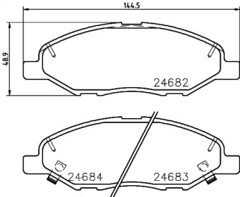 Купить запчасть Nisshinbo - NP2012 Колодки тормозные дисковые перед (PF-2452) NISSAN TIIDA Hatchback (C11) 1.6 09.2007 - 12.2011 <=> NISSAN NOTE (E11, NE11) 1.6 03.2006 - 06.2012