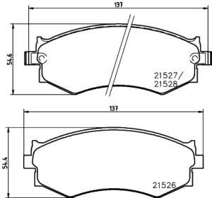 Купить запчасть Nisshinbo - NP2021 Колодки тормозные дисковые перед (PF-2176) NISSAN PRIMERA Traveller (W10) 2.0 i 07.1990 - 03.1998 <=> NISSAN PRIMERA Traveller (W10) 1.6 i 07.1990 - 03.1998