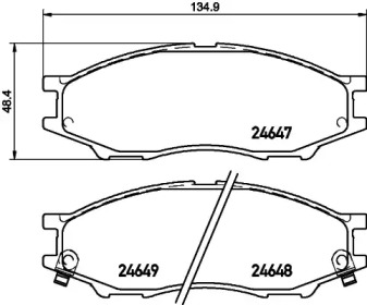 Купить запчасть NISSHINBO - NP2038 Колодки тормозные дисковые перед (PF-2435) NISSAN ALMERA Classic (B10) 1.6 16V 03.2006 - 