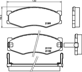 Купить запчасть NISSHINBO - NP2055 Колодки тормозные дисковые перед (PF-2105) NISSAN SERENA (C23) 1.6 02.1993 - 09.2001 <=> NISSAN VANETTE CARGO Box (HC 23) 2.3 D 09.1994 - 05.2002