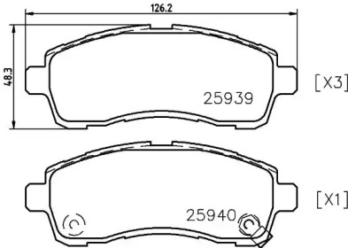 Купить запчасть Nisshinbo - NP5029 Колодки тормозные дисковые перед (PF-5544) MAZDA 2 (DE) 1.5 10.2007 - 06.2015 <=> MAZDA 2 (DE) 1.3 10.2007 - 06.2015