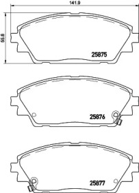 Купить запчасть Nisshinbo - NP5034 Колодки тормозные дисковые перед (PF-5615) MAZDA 3 Saloon (BM, BN) 1.6 09.2013 -  <=> MAZDA 3 Saloon (BM, BN) 1.5 10.2013 - 