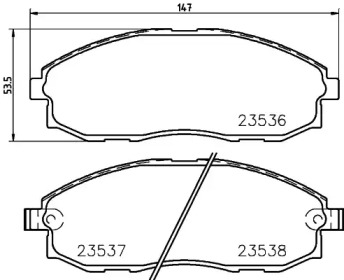 Купить запчасть Nisshinbo - NP6018 Колодки тормозные дисковые перед HYUNDAI H-1 Box 2.5 TD 03.2000 - 09.2000 <=> HYUNDAI H-1 / STAREX MPV 2.5 TD 06.1997 - 04.2004