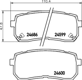 Купить запчасть Nisshinbo - NP6033 Колодки тормозные дисковые зад KIA SORENTO III (UM) 2.2 CRDi 4WD 01.2015 - <=> HYUNDAI H-1 Travel (TQ) 2.5 CRDi 05.2008 -