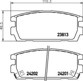 Купить запчасть Nisshinbo - NP6044 Колодки тормозные дисковые зад HYUNDAI TERRACAN (HP) 2.5 TD 12.2001 - 12.2006 <=> HYUNDAI TERRACAN (HP) 2.9 CRDi 4WD 12.2001 - 12.2006
