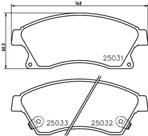 Купить запчасть Nisshinbo - NP6048 Колодки тормозные дисковые перед CHEVROLET CRUZE (J300) 1.6 05.2009 - <=> CHEVROLET AVEO Saloon (T300) 1.6 03.2011 -