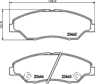 Купить запчасть Nisshinbo - NP6050 Колодки тормозные дисковые перед KIA SPORTAGE (K00) 2.0 i 16V 10.1999 - 08.2003 <=> KIA RETONA (CE) 2.0 TD 06.1999 -