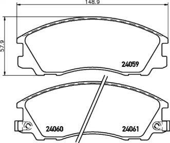 Купить запчасть Nisshinbo - NP6059 Колодки тормозные дисковые перед HYUNDAI TERRACAN (HP) 2.5 TD 12.2001 - 12.2006 <=> HYUNDAI TERRACAN (HP) 2.9 CRDi 4WD 12.2001 - 12.2006