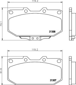 Купить запчасть Nisshinbo - NP7012 Колодки тормозные дисковые перед (PF-2220) SUBARU IMPREZA Saloon (GD) 2.0 WRX Turbo AWD 12.2002 - 03.2007 <=> SUBARU IMPREZA Saloon (GD) 2.5 i WRX AWD (GDG) 09.2005 - 12.2008
