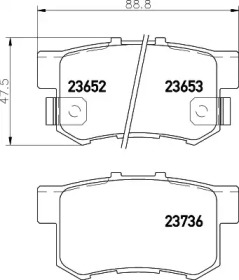 Купить запчасть Nisshinbo - NP8001 Колодки тормозные дисковые зад (PF8255) HONDA ACCORD VII (CL, CN) 2.4 (CL9) 02.2003 - 05.2008 <=> HONDA CR-V II (RD_) 2.0 (RD4) 09.2001 - 03.2007