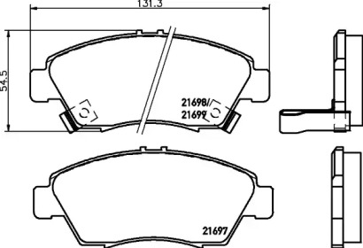 Купить запчасть Nisshinbo - NP8002 Колодки тормозные дисковые перед (PF-8510) HONDA JAZZ II (GD_, GE3, GE2) 1.3 (GD1) 03.2002 - 07.2008 <=> HONDA CIVIC V Saloon (EG, EH) 1.5 i 16V (EG8) 10.1991 - 11.1995
