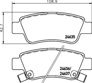 Купить запчасть Nisshinbo - NP8014 Колодки тормозные дисковые зад HONDA CR-V III (RE_) 2.0 i 4WD (RE5) 01.2007 -  <=> HONDA CR-V III (RE_) 2.4 i-VTEC 4WD (RE7) 09.2009 - 