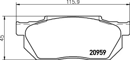 Купить запчасть Nisshinbo - NP8017 Колодки тормозные дисковые перед (PF-8090) HONDA CIVIC IV Hatchback (EC, ED, EE) 1.3 16V Cat (EC8) 09.1989 - 09.1991 <=> HONDA CIVIC IV Hatchback (EC, ED, EE) 1.4 L (EC9) 10.1987 - 12.1989