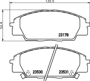 Купить запчасть Nisshinbo - NP8019 Колодки тормозные дисковые перед (PF-8423) HONDA CIVIC VIII Hatchback (FN, FK) Type R (FN2) 09.2006 -  <=> HONDA CIVIC VII Hatchback (EU, EP, EV) 2.0 Type-R 09.2001 - 09.2005
