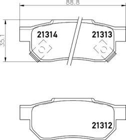 Купить запчасть Nisshinbo - NP8023 Колодки тормозные дисковые зад (PF-8206) HONDA CIVIC VI Fastback (MA, MB) 1.4 i (MA8, MB2) 06.1995 - 02.2001 <=> ROVER 400 (RT) 416 Si 05.1995 - 03.2000