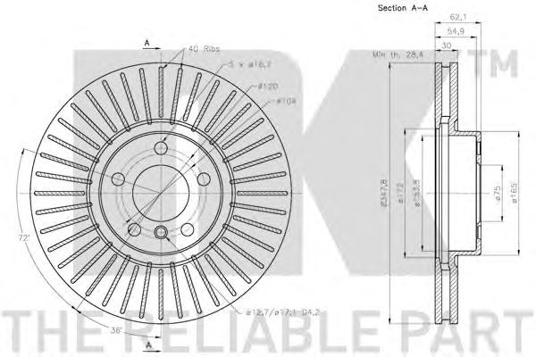 Купить запчасть NK - 201587 Диск тормозной передний BMW X5 E70, F15, X6 E71-72 DF4853S 201587