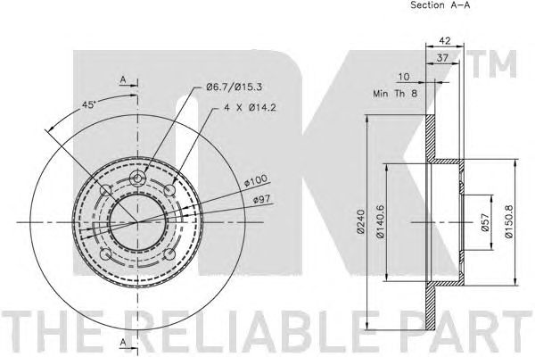 Купить запчасть NK - 203633 Диск тормозной 203633