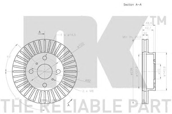 Купить запчасть NK - 2045174 Диск тормозной передний TOYOTA COROLLA (E11) 2045174