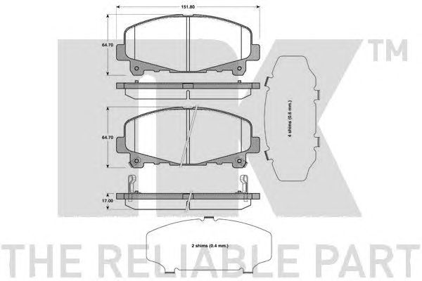 Купить запчасть NK - 222643 Колодки тормозные дисковые 222643