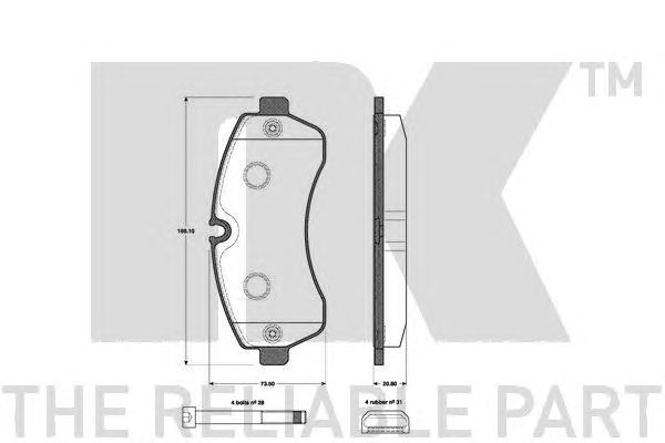Купить запчасть NK - 223364 Колодки тормозные дисковые 223364