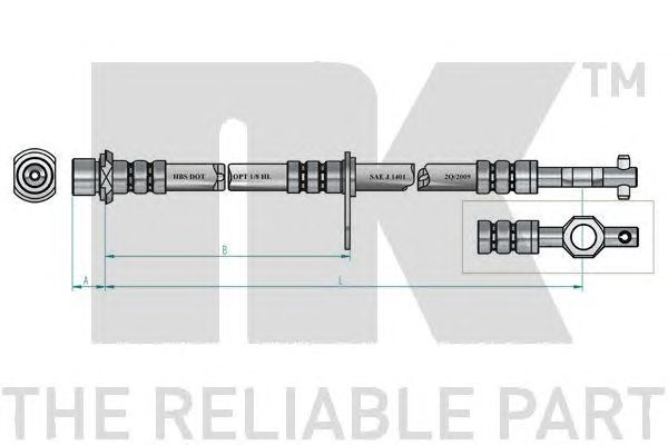 Купить запчасть NK - 854555 Шланг тормозной 854555
