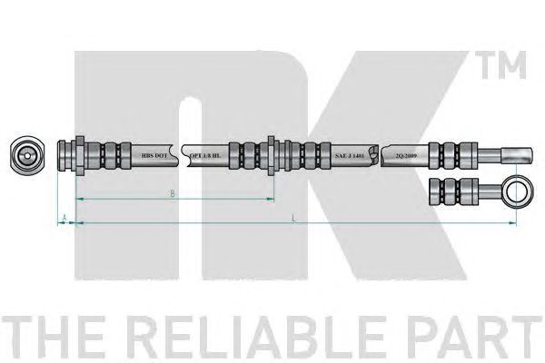 Купить запчасть NK - 854819 Шланг тормозной 854819