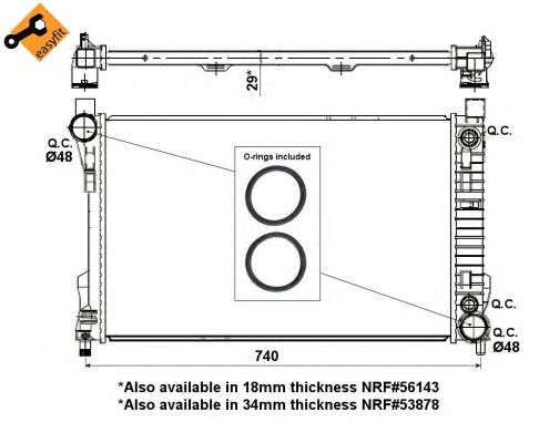 Купить запчасть NRF - 53419 Радиатор двигателя (Al) MERCEDES C-Series 2.2D 00- 53419